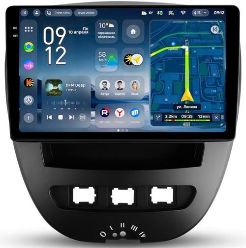 Магнитола для Citroen C1, Peugeot 107, Toyota Aygo - Teyes CC4-PRO монитор 10.36" 2K QLED на Android 13, Быстрейшая, Snapdragon 778G, ИИ, CarPlay, DSP, 4G SIM-слот