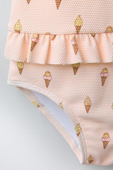 ZARA КУПАЛЬНИК С ПРИНТОМ «МОРОЖЕНОЕ», РОЗОВЫЙ
