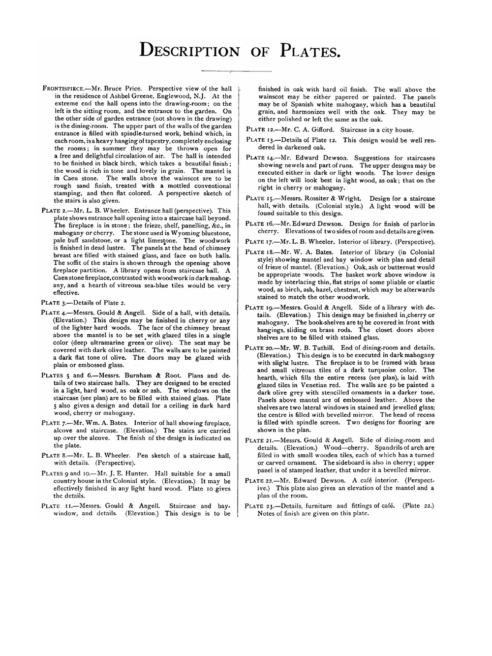 Interiors and interior details: fifty-two large quarto plates, comprising a large number of original designs of halls, staircases, parlors, libraries, dining rooms, &c. | William Burnet Tuthill