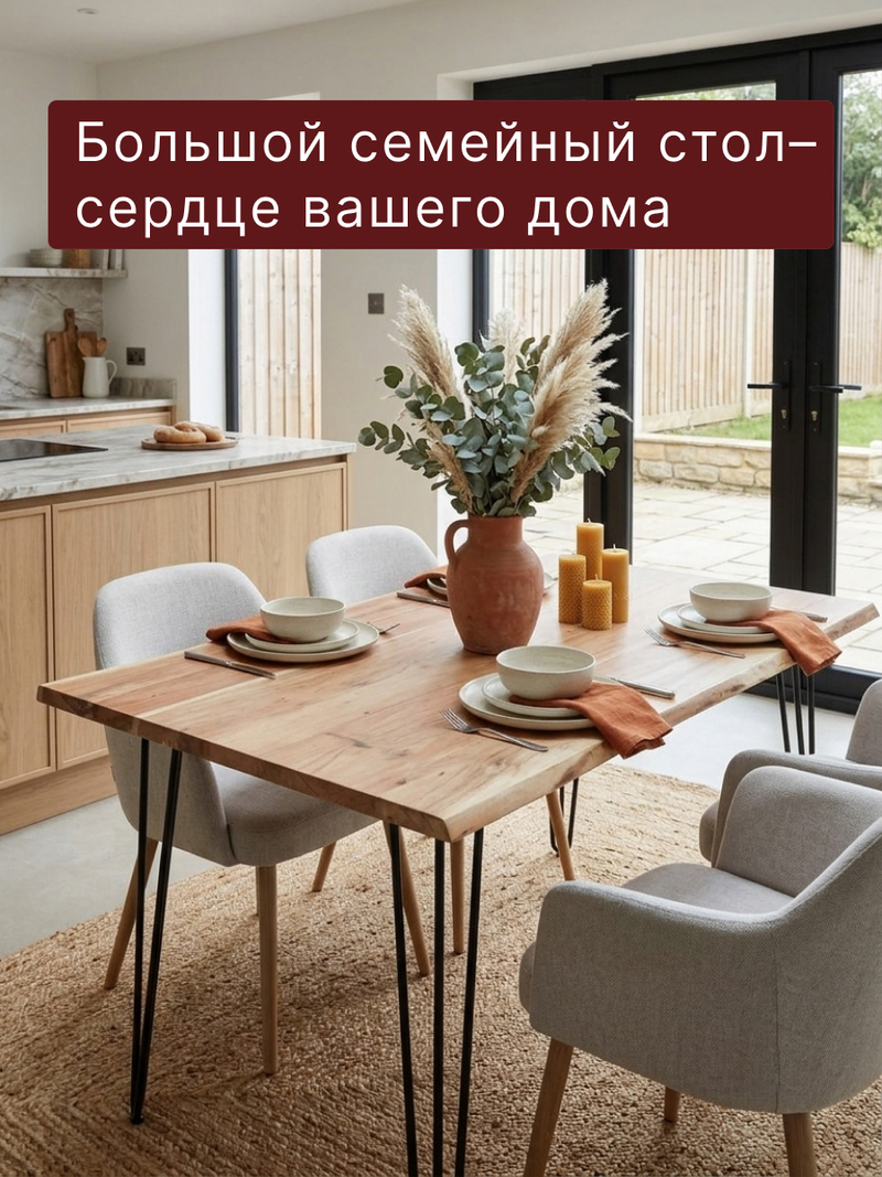 Стол кухонный, 160х90х75, Рикет, обеденный, из массива дуба, MAKOSA