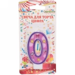 Свеча для торта Цифра Нежность «0» 6 см