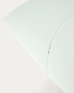 Vashti Раздвижной стол из стекла и МДФ со стальными ножками белого цвета 130(190) x 100 см