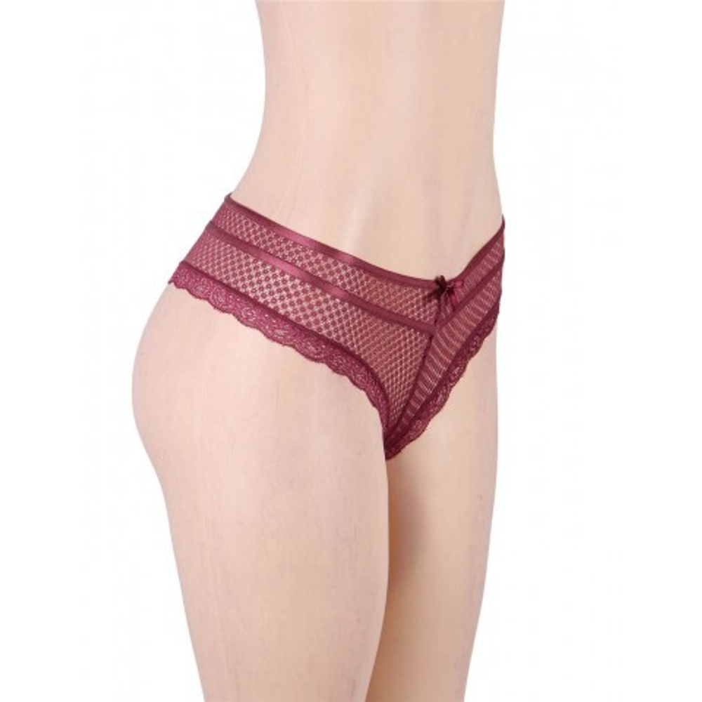 Трусики танга Ladies, бордовые, 3XL-4XL