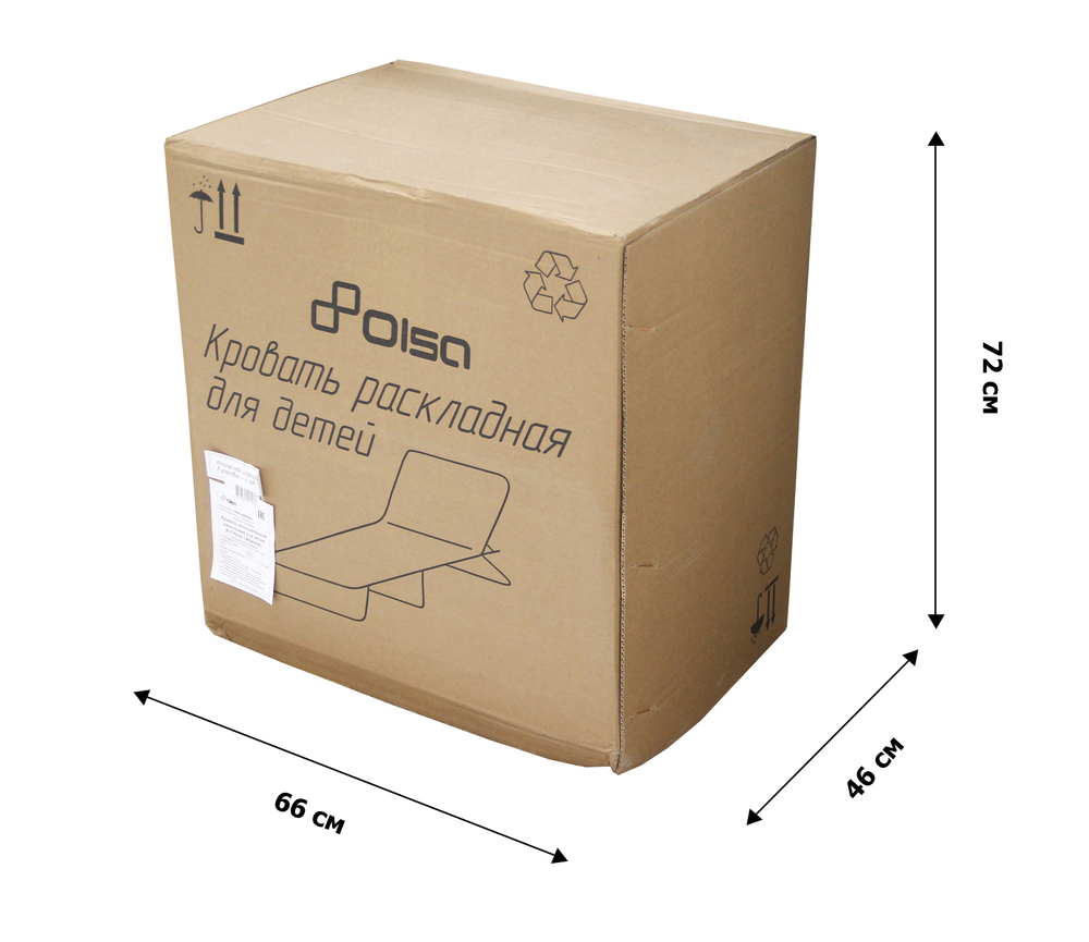 Кровать раскладная Юниор мягкая арт.с89м. (цвет ткани в ассортименте рис. (1 шт. в уп., гофрокартон)