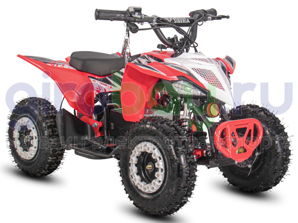 Детский электроквадроцикл WHITE SIBERIA SNEG LETO R 1000W - Красный фото фото №5