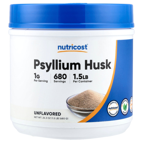 Nutricost, шелуха семян подорожника, без добавок, 680 г (24,3 унции)