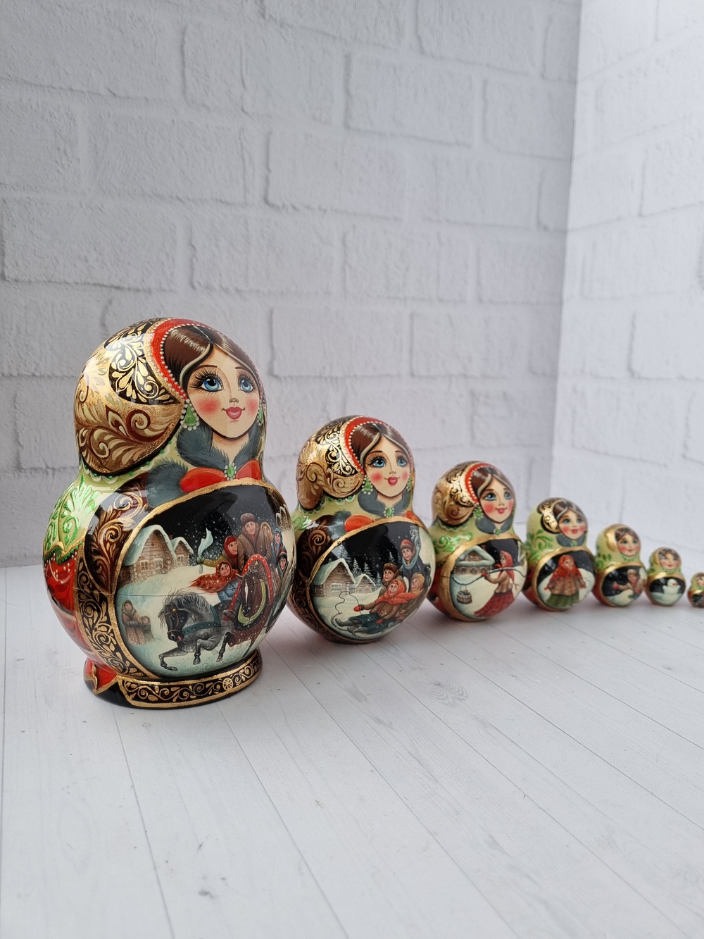 Матрёшка "Русская Тройка" 7мест 17см