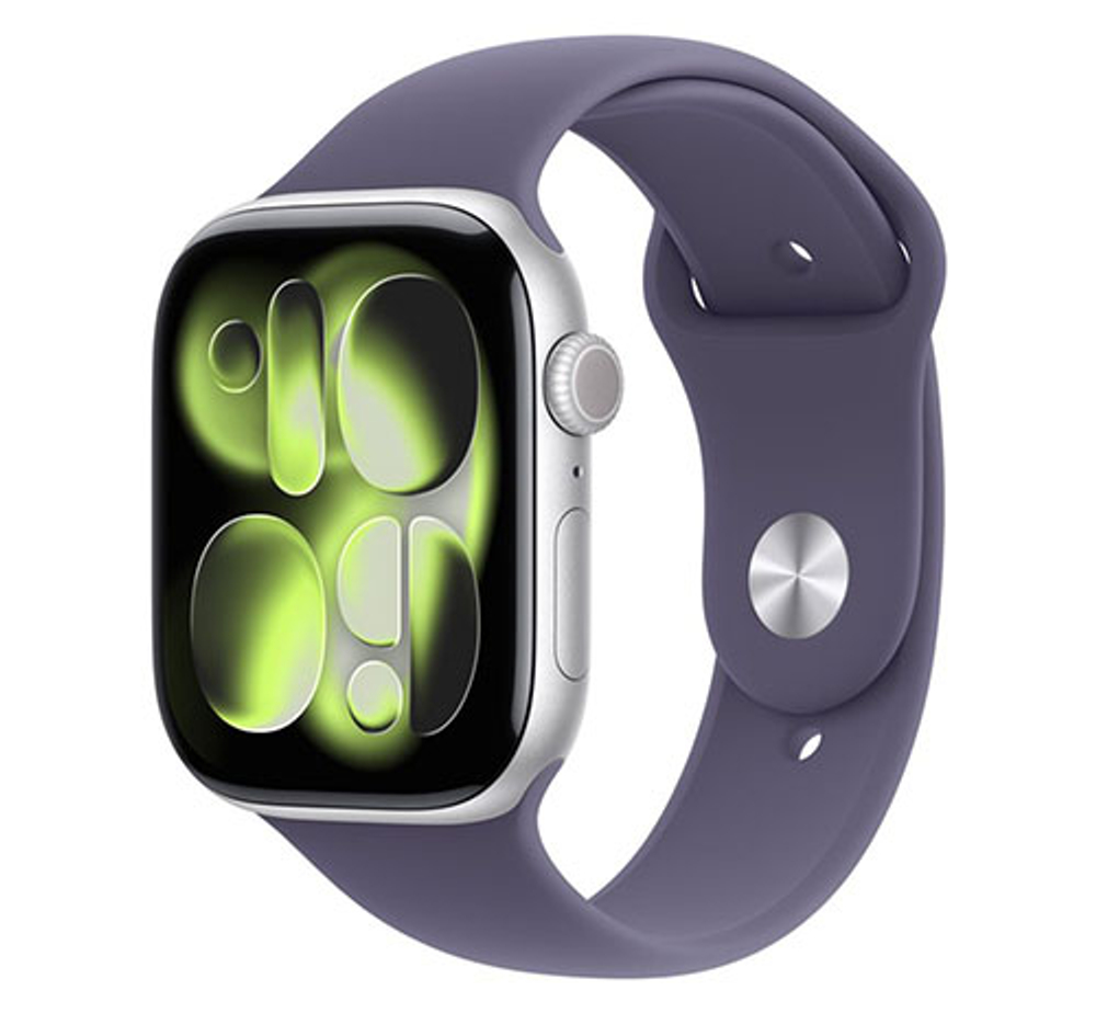 Часы Apple Watch Series 11 42 мм, Space Grey Aluminium (серый космос), ремешок Sport Band, цвет: черный (Black), размер: S/M
