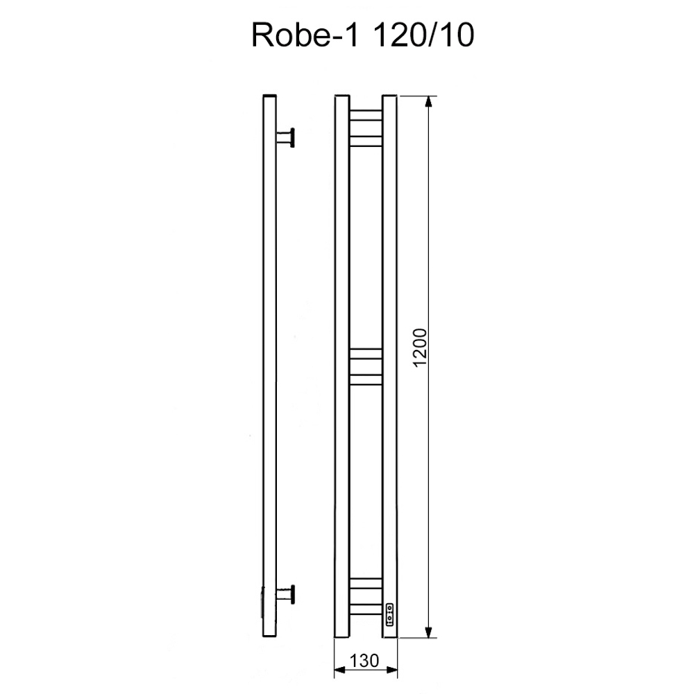Полотенцесушитель Электрич.кабельный Ника Robe-1 120/10 RAL9016 белый матовый правый тэн, шт