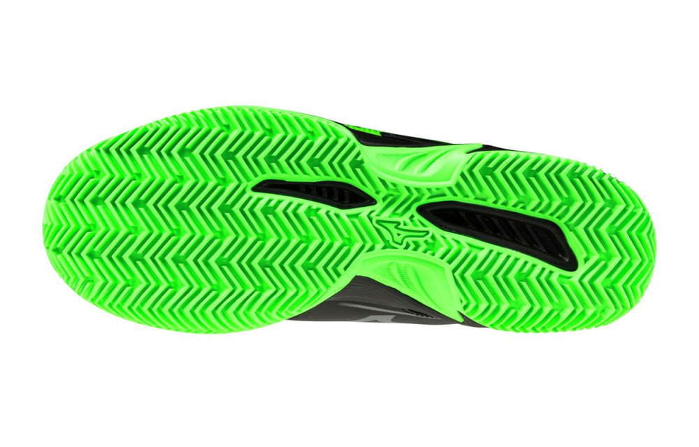 Мужские кроссовки теннисные Mizuno Break Shot 5 CC - black/foliage green/glowing ap