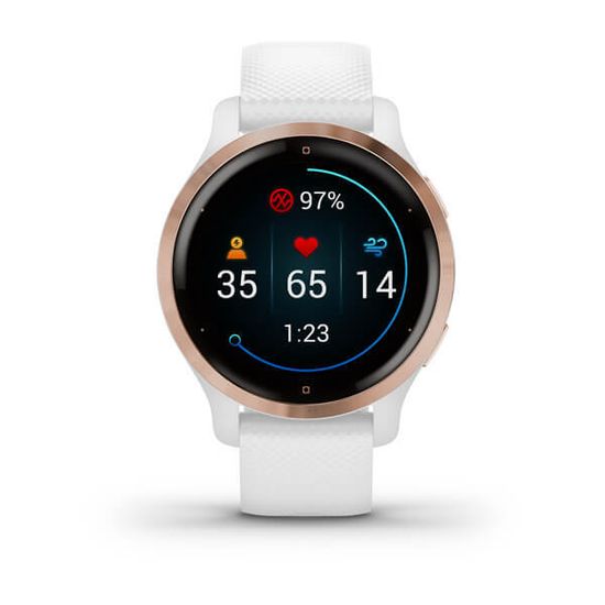 Умные часы Garmin Venu 2S белые цвета розовое золото
