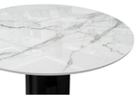 Стол стеклянный Woodville Калипсо 110 белый мрамор, черный, ножки черные