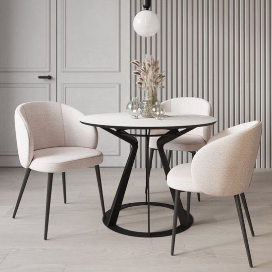 Стул Vito, букле белый / опора конус