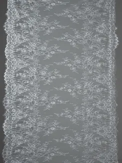 07-02 Кружево реснички (шантильи) широкое, 75 см, айвори 004