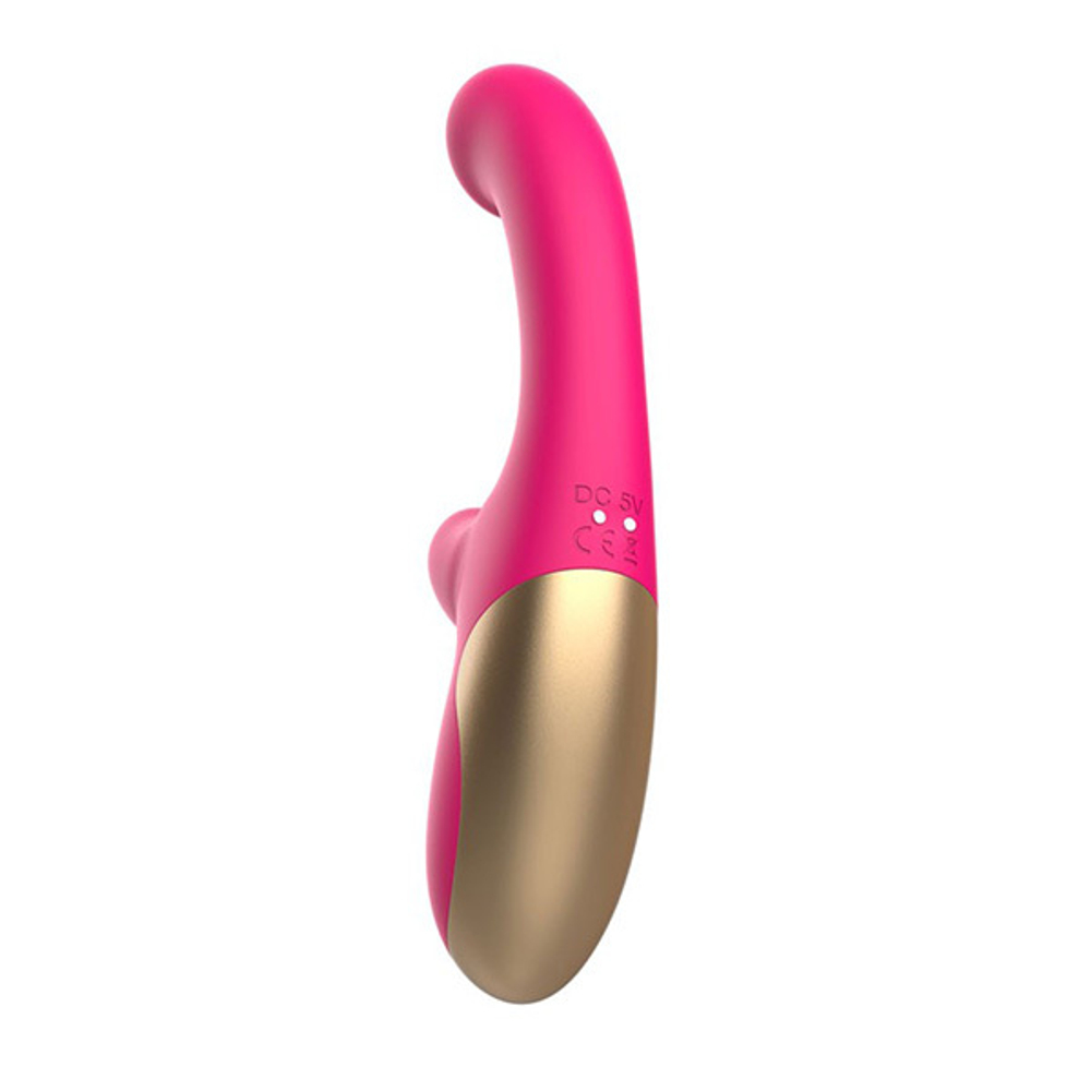 Розовый изогнутый вибромассажер 20,3см I-Moon MY-232