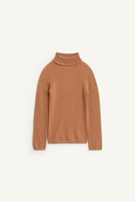 ZARA СВИТЕР С ВЫСОКИМ ВОРОТНИКОМ, ОХРА