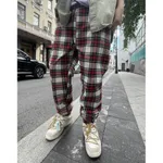 Брюки клетчатые БИЧ бело-красные