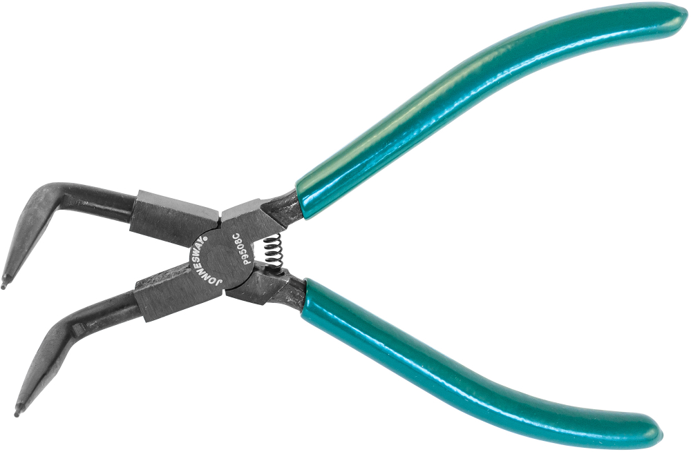 P9508C Щипцы загнутые 90° для стопорных колец удлиненные с ПВХ рукоятками, сжим, 215 мм, 10-32 мм