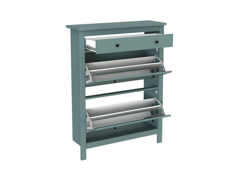 Тумба для обуви Сага 92*122, темно-бирюзовая