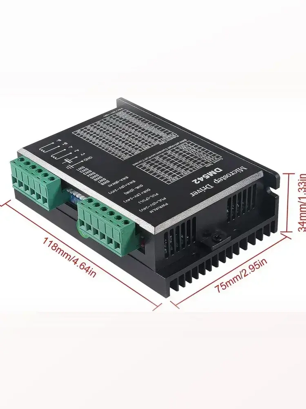 Драйвер шагового двигателя DM542, 20-50В, 4,2А / Микрошаговый привод для 42 57 шаговых двигателей Nema17 Nema23 напряжение питания