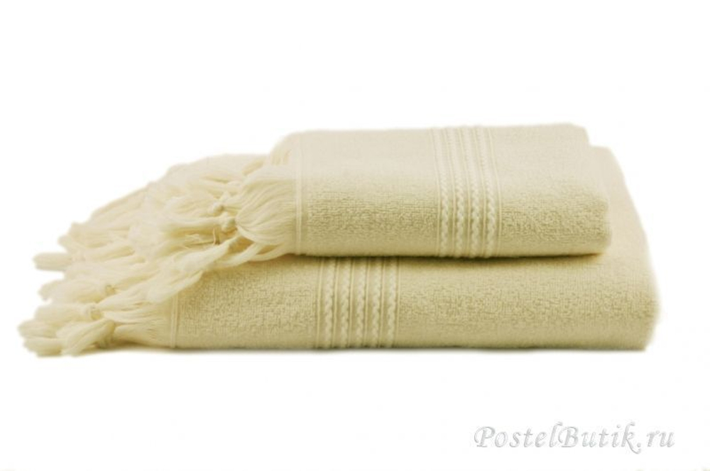Элитное махровое полотенце Meyzer Tassels грязно-белое от Hamam