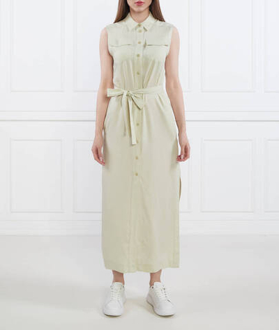 Платье с ремешком TENCEL SLEEVELESS SHIRT DRESS Calvin Klein - фисташковый(K20K205204)