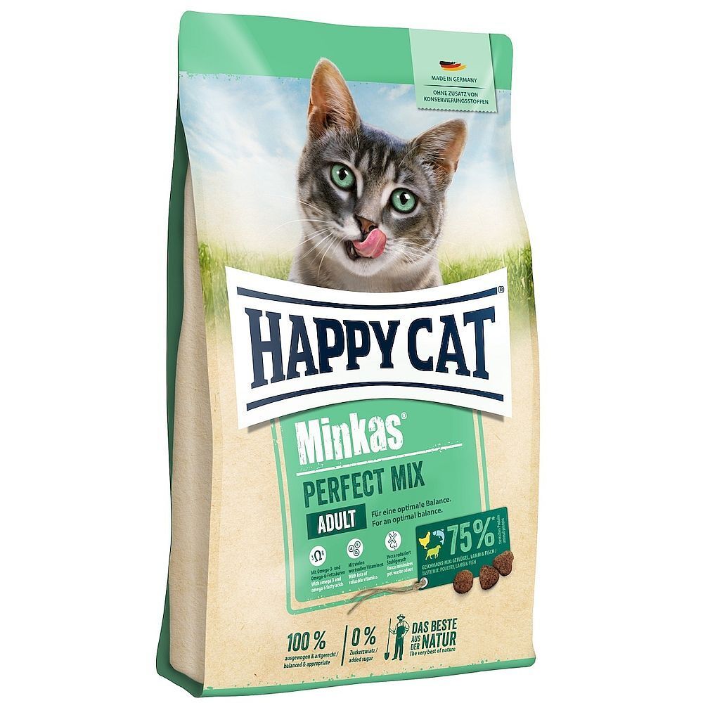 Happy Cat Minkas Perfect Mix Geflügel, Fisch &amp; Lamm корм привередливых кошек 1,5 кг