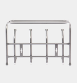 Вешалка настенная металлическая с полкой, усиленная, 6 крючков серая