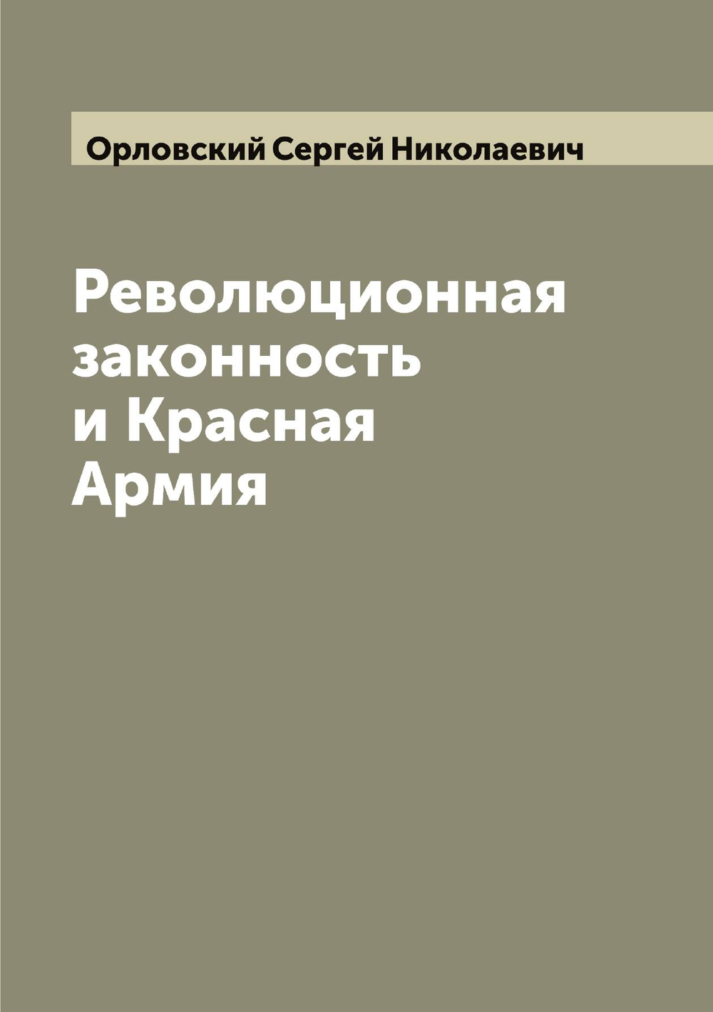Революционная законность и Красная Армия | Орловский Сергей Николаевич