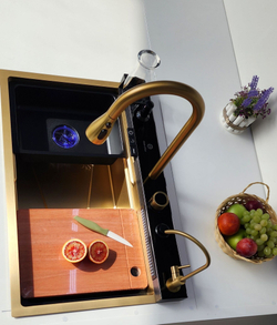 Многофункциональная кухонная мойка из нержавеющей стали BZ9952BS цвета Сталь сатин