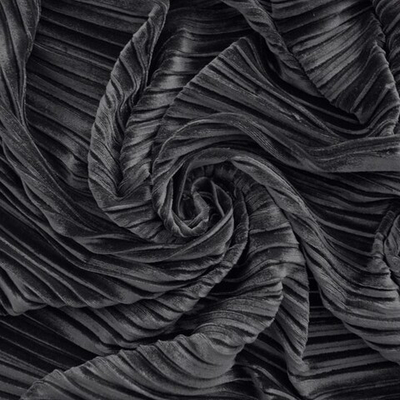 Бархат плиссе, 310 гр/м2, 100 % п/э, 150 см, серый