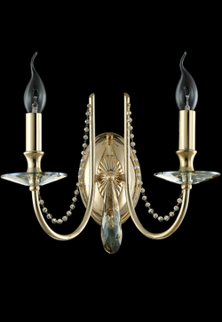 Бра Crystal Lux VICTORIA AP2 GOLD/AMBER