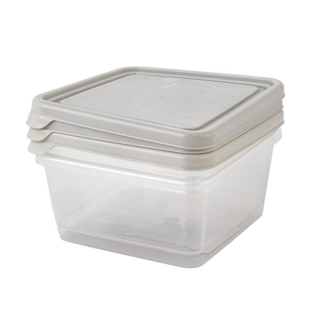 Набор контейнеров для продуктов HELSINKI Artichoke 3 шт. 0,45 л квадр. пепельный жемчуг