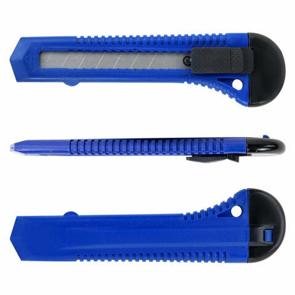 Нож канцелярский 18 мм STAFF EVERYDAY, 1шт, фиксатор, матовый корпус ассорти, упаковка с подвесом, 238179