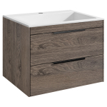База под раковину Chiara 2D 600 подвесная, 2 выкатных ящика soft-close, R.Oak