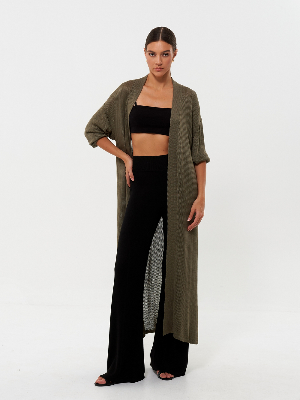 Кардиган MOREON с рукавом 3/4, хаки