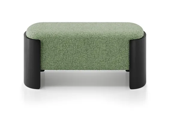 Банкетка Lagom 100 см (мятный мех, черный)