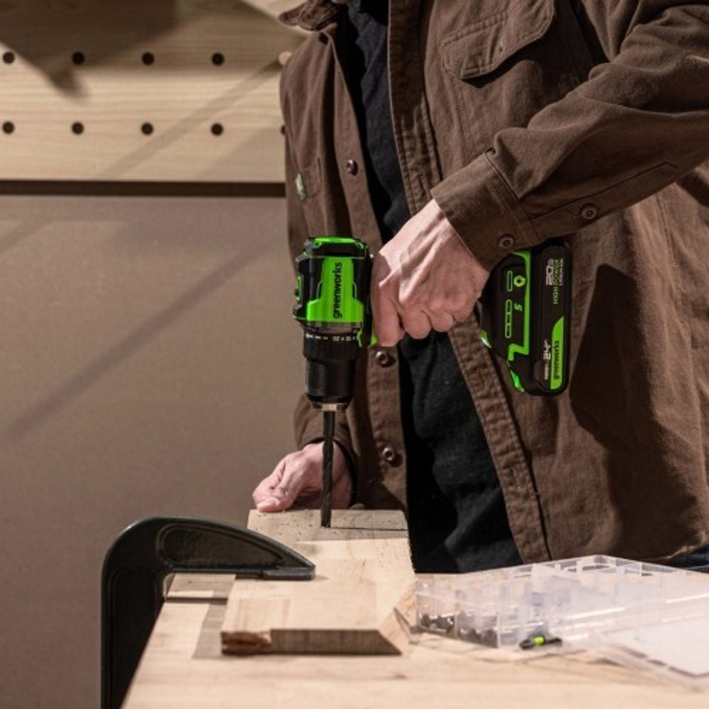 Дрель-шуруповерт аккумуляторная GREENWORKS DD560 24V, АКБ 4Ач и ЗУ 3708407CUB