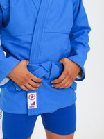 Куртка для САМБО с поясом, плотностью 580 г/м² с подкладкой синяя