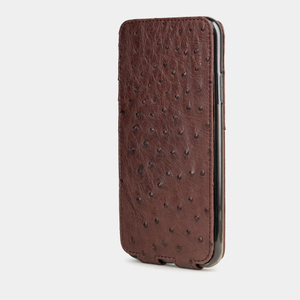 Чехол для iPhone 11 Pro Max из натуральной кожи страуса, бордового цвета