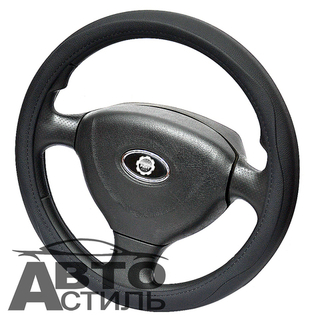 Оплетка на руль круглая Coolpart MAXIMAL (45) к/з черный/черный A  C2369XXL-BLBL