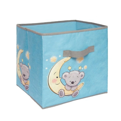 Короб-кубик для хранения "Мишка", Д300 Ш300 В300, голубой
