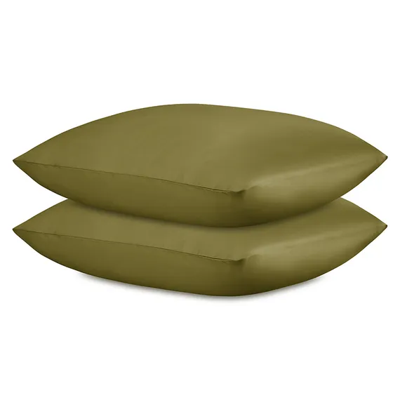 Набор наволочек из премиального сатина оливкового цвета из коллекции essential, 70х70 см