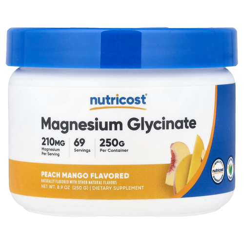 Nutricost, глицинат магния, персик и манго, 250 г (8,9 унции)