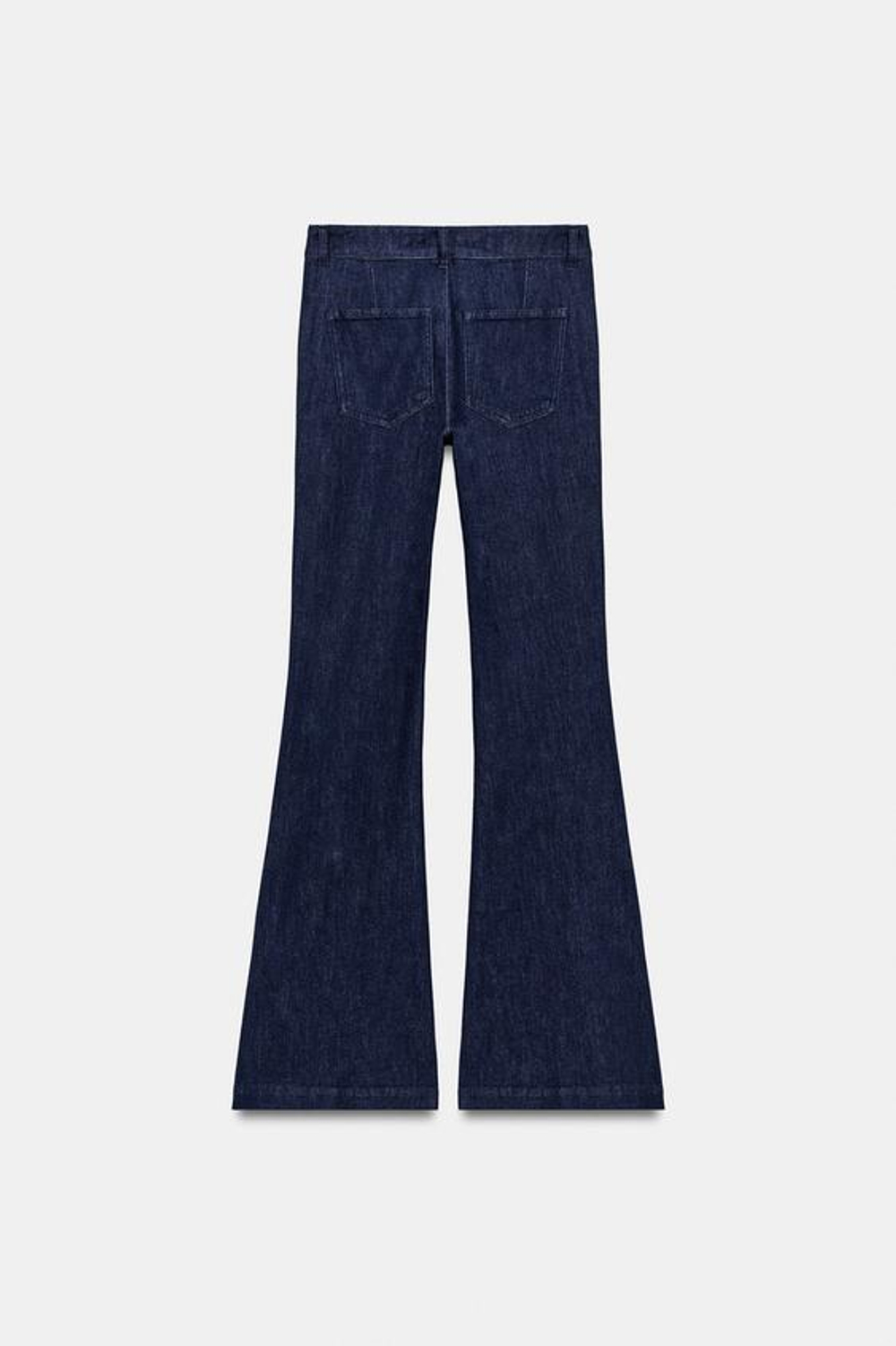 ZARA ДЖИНСОВЫЕ БРЮКИ FLARE С ДЕКОРАТИВНОЙ СТРОЧКОЙ, ИНДИГО