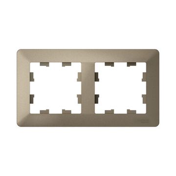 Рамка 2-м AtlasDesign Air шампань/дым. черн. SE ATN220502