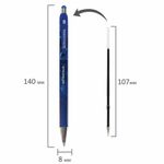 Ручка шариковая автоматическая BRAUBERG "Metropolis", СИНЯЯ, корпус синий, пишущий узел 0,5 мм, линия письма 0,3 мм, 144221