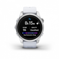 Смарт часы Garmin Epix Pro (Gen 2) Standard Edition 42 мм, серебристый корпус, белый ремешок