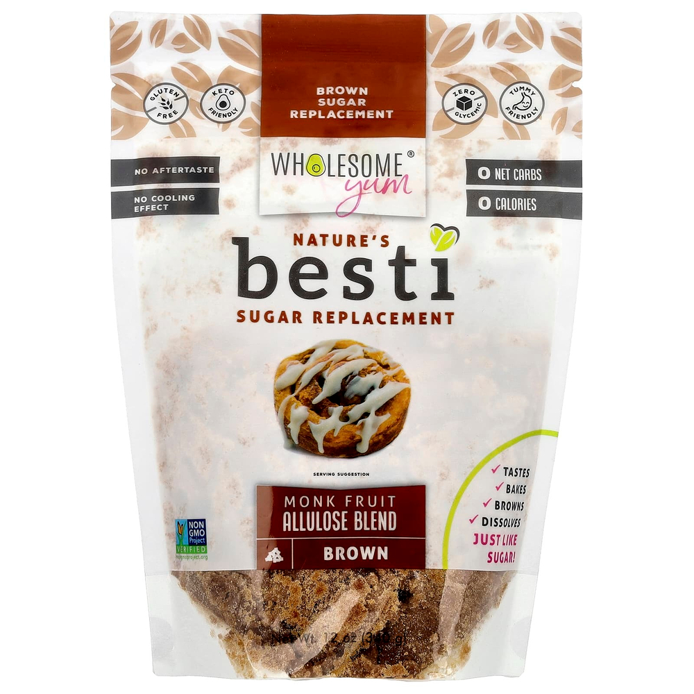 Wholesome Yum, Besti, заменитель коричневого сахара, смесь аллулозы из плодов архата, 340 г (12 унций)