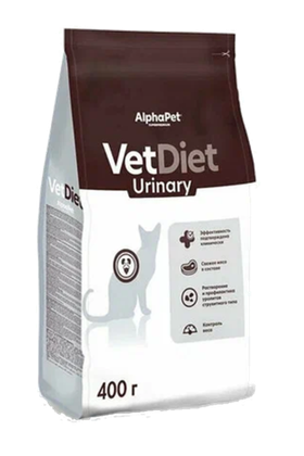 AlphaPet Vet Diet для кошек и котов При заболеваниях нижних отделов мочевыводящих путей 400гр.